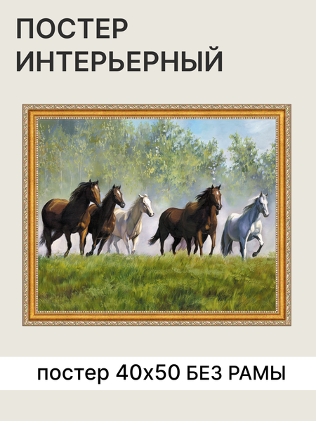 Постер Декарт Лошади Приволье 8П0010