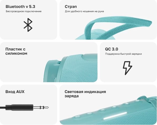 Портативная колонка Vipe Spark / VPPSSPKTELRU (бирюзовый)