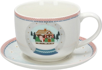 

Чашка с блюдцем, New Milk & Coffee Christmas Time Домик / NL6856HM250