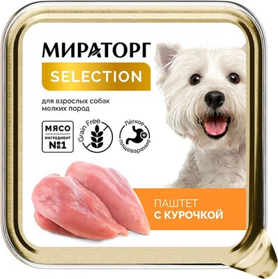 

Влажный корм для собак, Selection паштет для взрослых собак с курицей