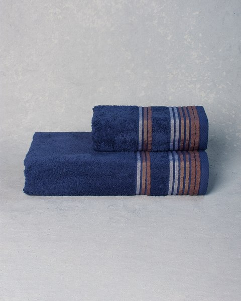 Полотенце ЦУМ 1947 Shik Махровое 50x90 (серый/синий)