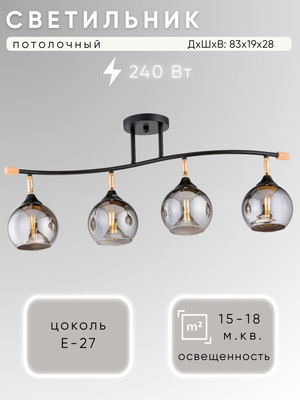 Спот Aitin-Pro НПБ 02-4x60-101 / XA1588B/4 (черный/золото) - 