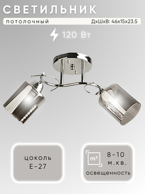 Потолочный светильник Aitin-Pro НПБ 02-2x60-101 / 8361/2 (хром) -