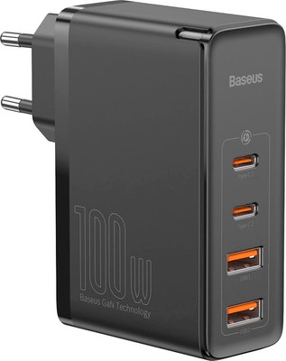 Зарядное устройство сетевое Baseus GaN5 100W 2xUSB-C/2xUSB-A / BAS-P10110302827Z1 (черный, с кабелем) - 