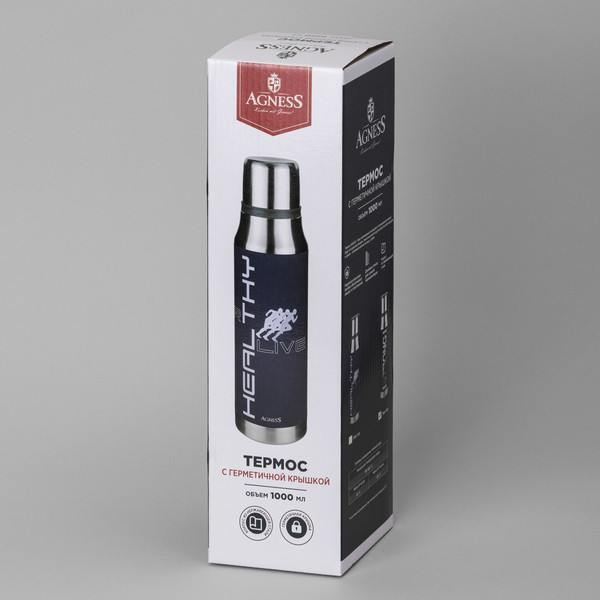 Термос для напитков Agness Healthy Live 798-105