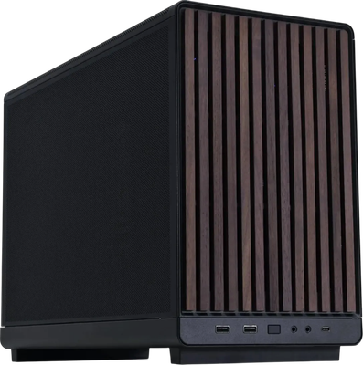 Корпус для компьютера Lian Li A3-mATX / G99.A3X-WD.00 (черный/дерево, без БП) - 