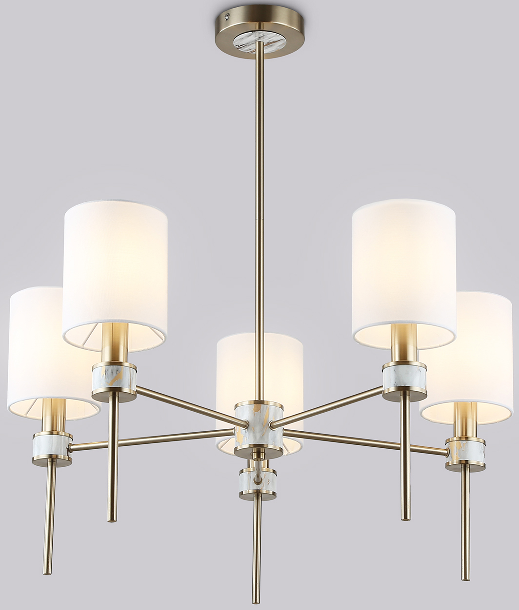 Люстра Ambrella LH72371/5 DBS/WH (темная латунь/белый)