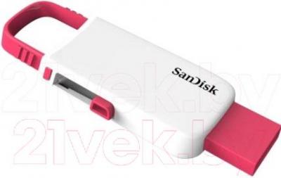 Usb flash накопитель SanDisk Cruzer U White-Pink 32GB (SDCZ59-032G-B35WP) - с выдвижным разъемомом