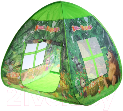 Детская игровая палатка Играем вместе Маша и Медведь с тоннелем / GFA-TONMB01-R