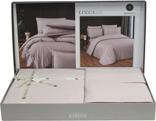 Комплект постельного белья Karven Премиум Сатин Евро / N359 LUCCA Violet