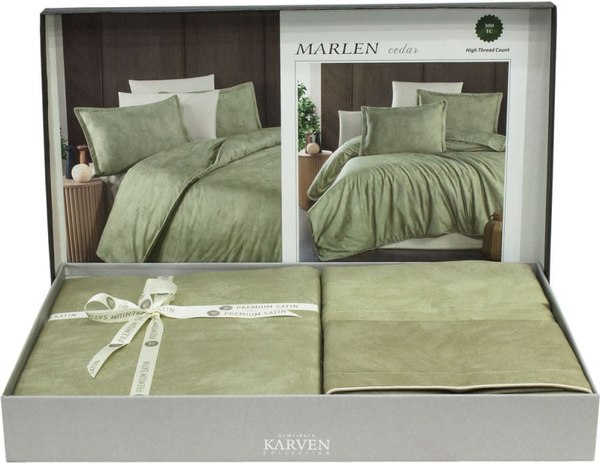 Комплект постельного белья Karven Премиум Сатин Евро / N359 MARLEN Cedar