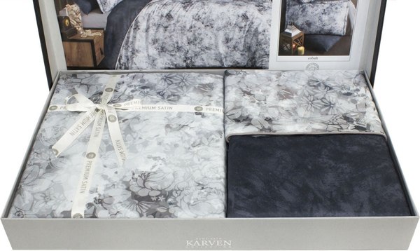 Комплект постельного белья Karven Премиум Сатин Евро / N359 SIRENE Cobalt