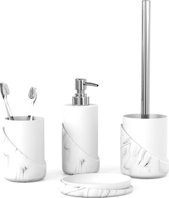 

Набор аксессуаров для ванной и туалета, Marble Light
