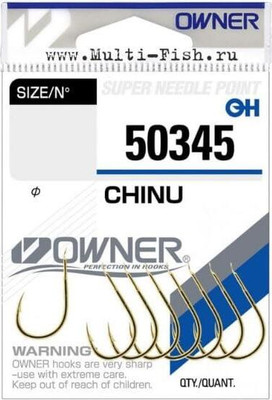 Набор крючков рыболовных Owner Chinu Gold №2 / 50345-02 (9шт) -