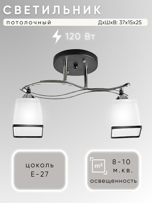 Потолочный светильник Aitin-Pro НПБ 02-2x60-101 / 7542/2 (черный/хром) -