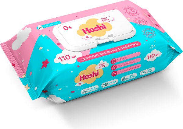 Влажные салфетки детские Hoshi 110шт