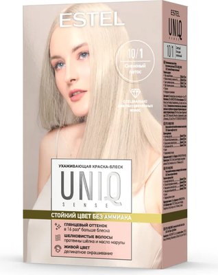 Крем-краска для волос Estel Uniq Sense 10/1 (165мл, светлый блондин пепельный) - 
