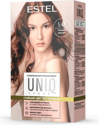 Крем-краска для волос Estel Uniq Sense 5/47 (165мл, светлый шатен) - 