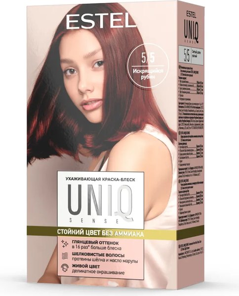 Крем-краска для волос Estel Uniq Sense 5/5 (165мл, светлый шатен красный)