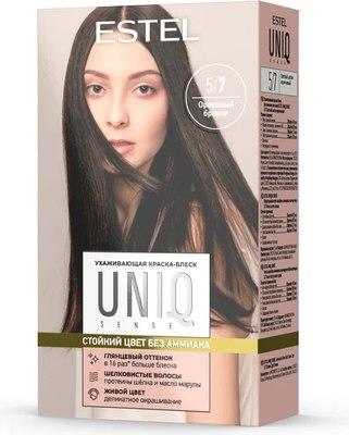 Крем-краска для волос Estel Uniq Sense 5/7 (165мл, светлый шатен коричневый) - 