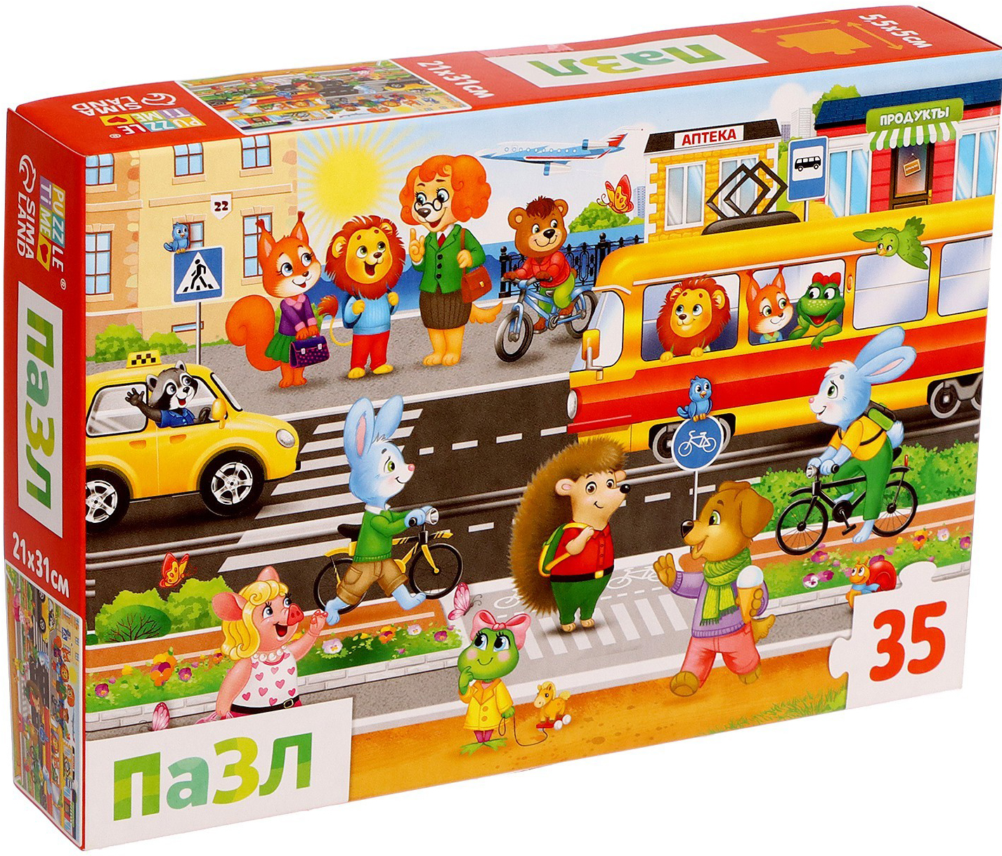 Пазл Puzzle Time Город зверят / 6880919 (35эл)