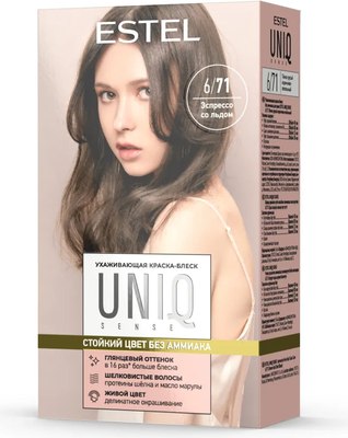 Крем-краска для волос Estel Uniq Sense 6/71 (165мл, темно-русый) - 