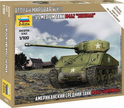 Сборная модель Звезда Американский средний танк Шерман М4А2 / 6263 -