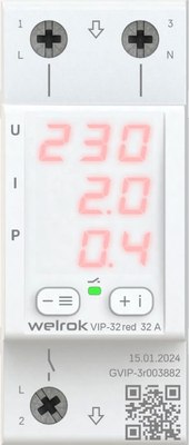 Реле напряжения Welrok VIP-32 (красный) - 