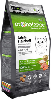 Сухой корм для кошек ProBalance Hairball вывод шерсти (10кг) - 