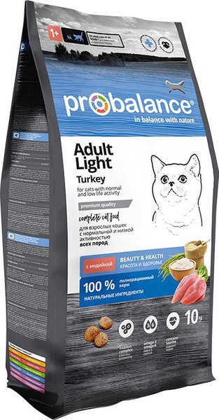 Сухой корм для кошек ProBalance Light Turkey с индейкой