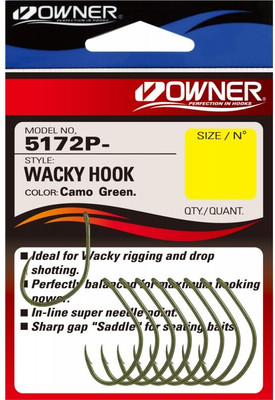 Набор крючков рыболовных Owner Wacky Hook green №6 / 5172P-056 (9шт) -