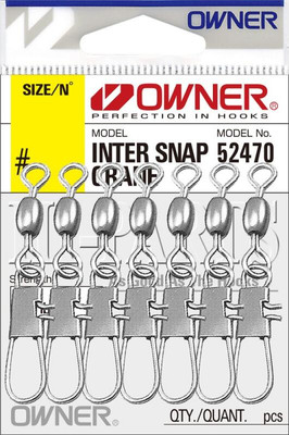 Вертлюг рыболовный Owner Inter Snap Crane №6 / 52470-06 (9шт) -