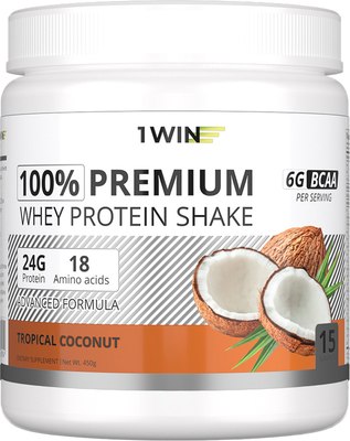 Протеин 1WIN Premium Whey (450г, тропический кокос) - 