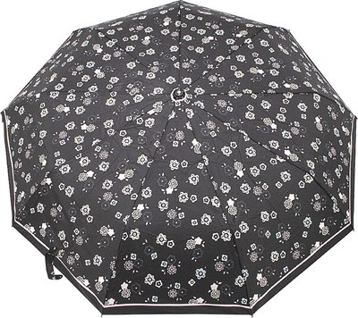 Зонт складной Rain Berry 734-21326.1 (черный/цветы) - 