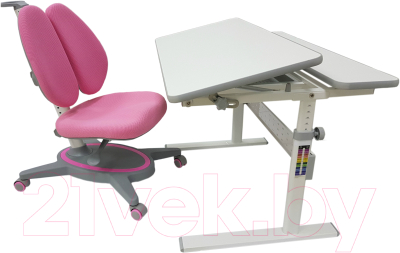 Парта+стул Растущая мебель Picasso E201 + Smart DUO MC204 (розовый)