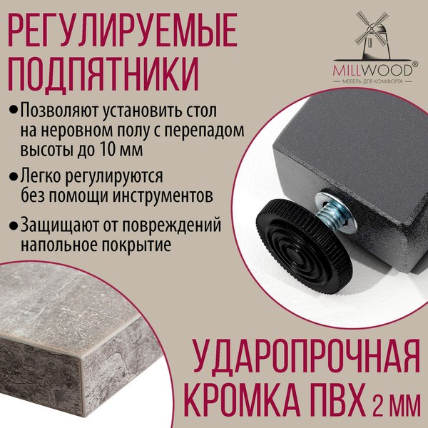 Купить Обеденный стол Millwood Шанхай Л18 90х90х75 в Солигорске