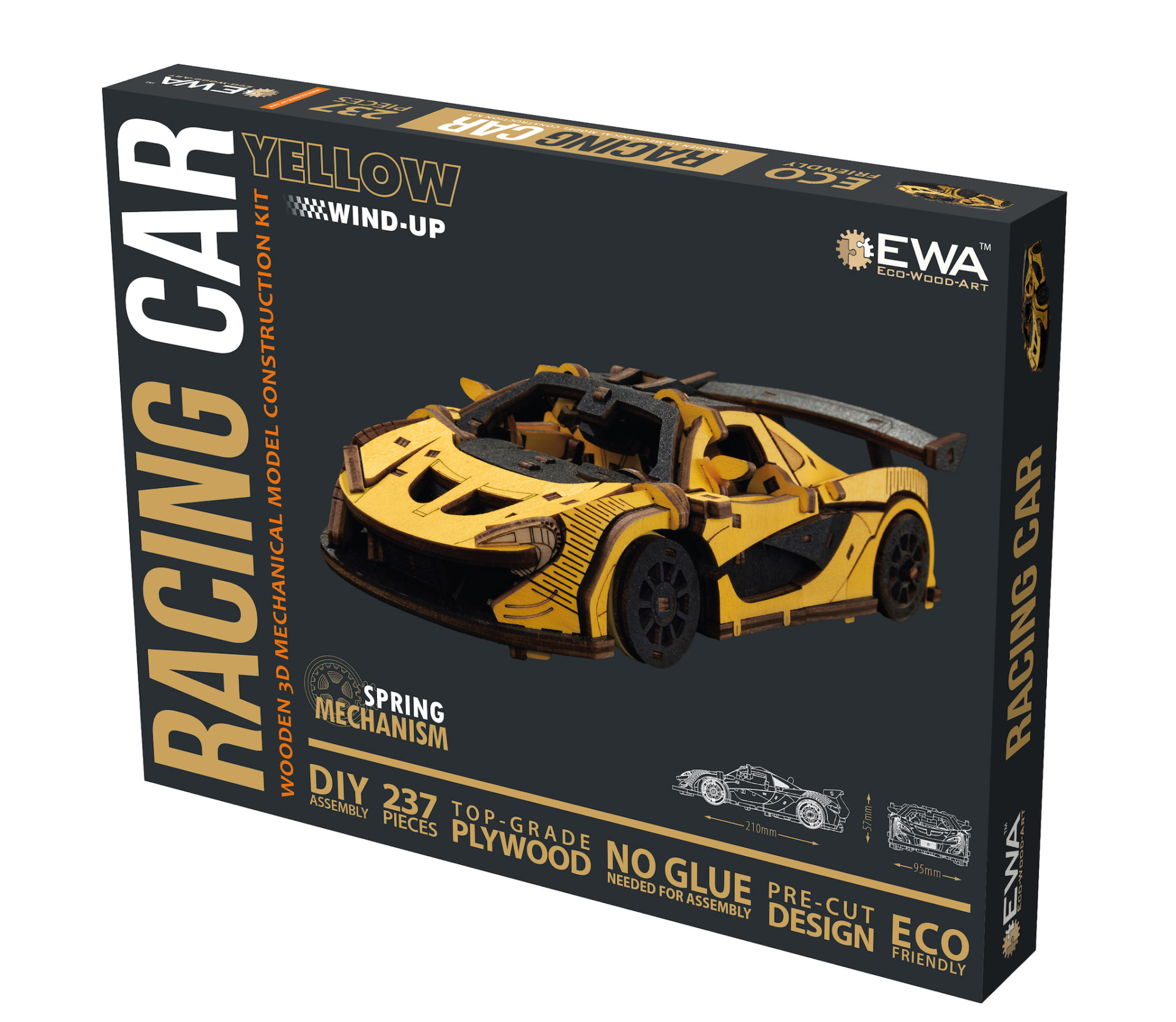 Автомобиль игрушечный EWA Гоночный автомобиль (желтый) — фото 10