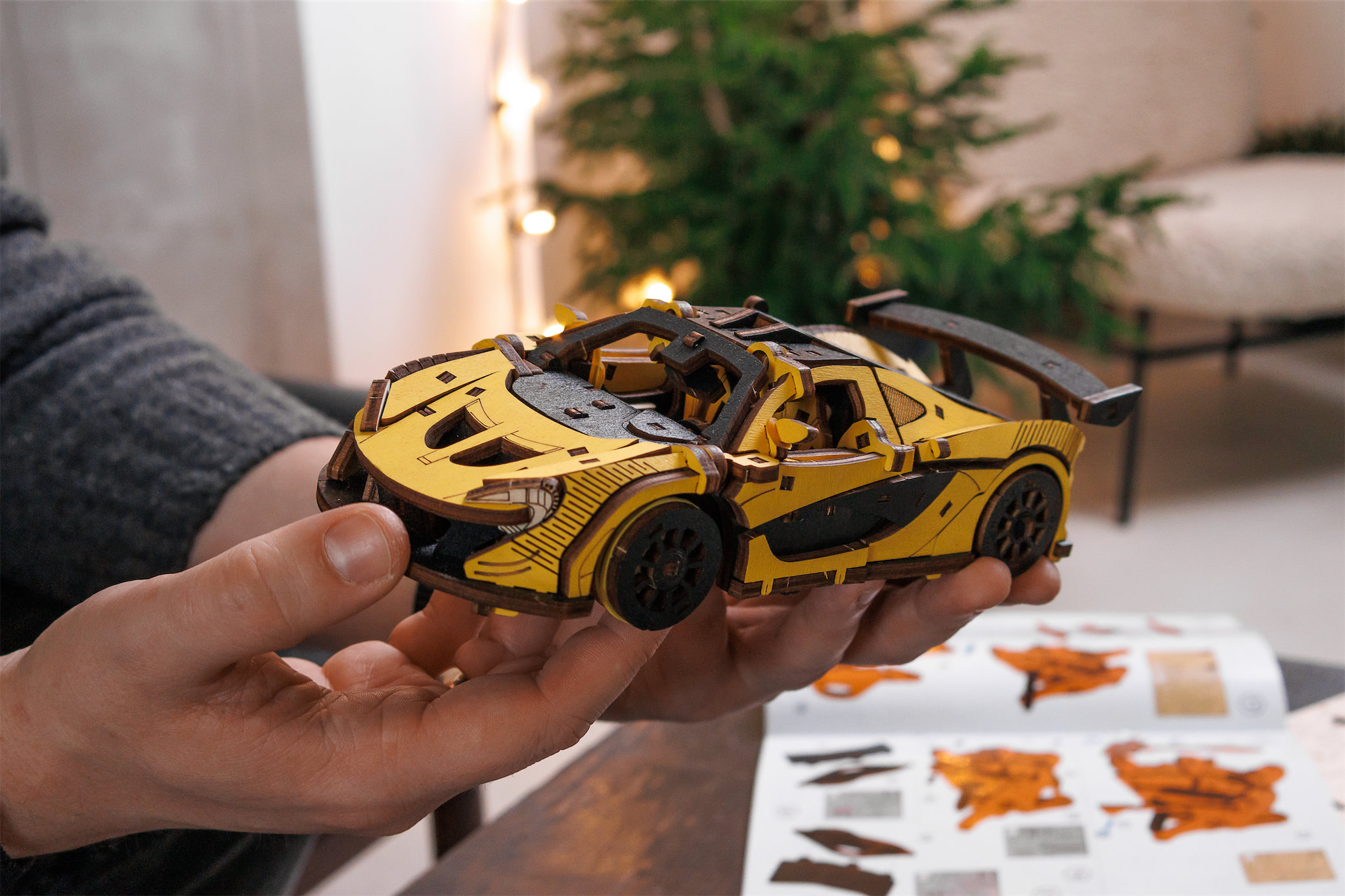Автомобиль игрушечный EWA Гоночный автомобиль (желтый) — фото 11