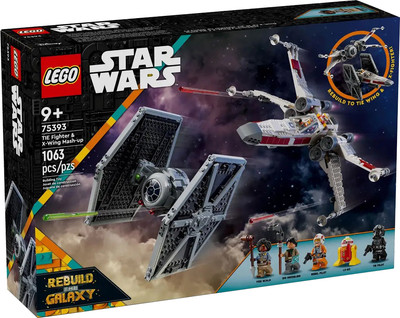 

Конструктор, Star Wars Смешанные истребители Tie Fighter & X-Wing / 75393