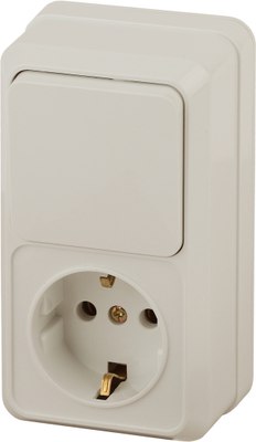 

Блок выключатель+розетка, Quadro 2-705-02 / Б0053884