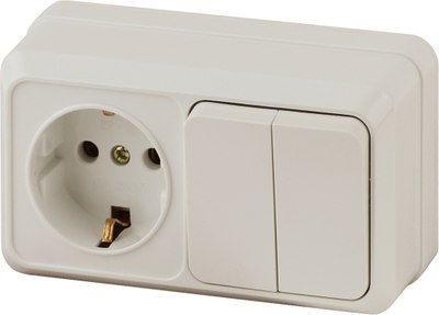 

Блок выключатель+розетка, Quadro 2-702-02 / Б0053875