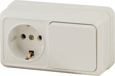 

Блок выключатель+розетка, Quadro 2-701-02 / Б0053866