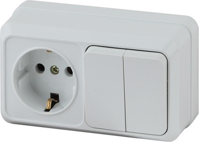 

Блок выключатель+розетка, Quadro 2-702-01 / Б0053873