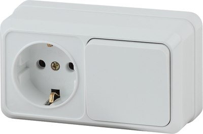 

Блок выключатель+розетка, Quadro 2-701-01 / Б0053864