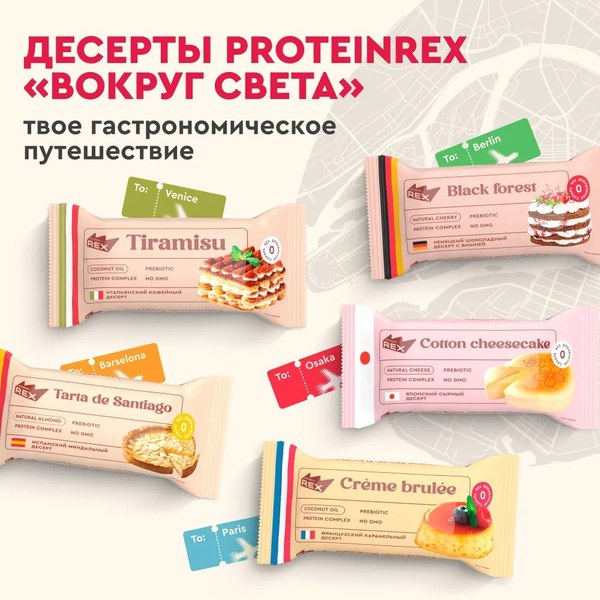 Набор протеиновых пирожных ProteinRex Чизкейк (8шт, 320гр)