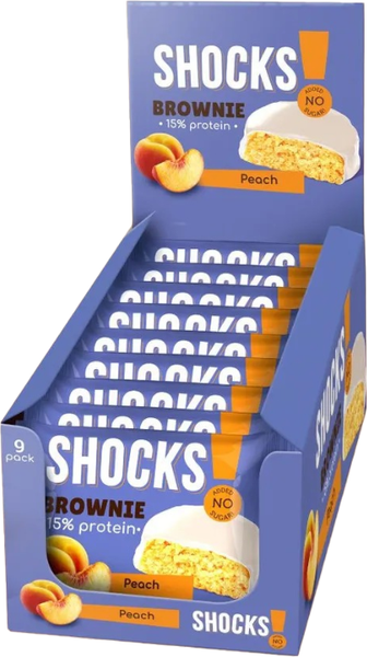 Набор протеинового печенья FitnesShock Shocks! Брауни Персика (9x50г)