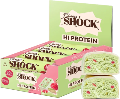 Протеиновый батончик FitnesShock Фисташка-малина (12x40г) - 
