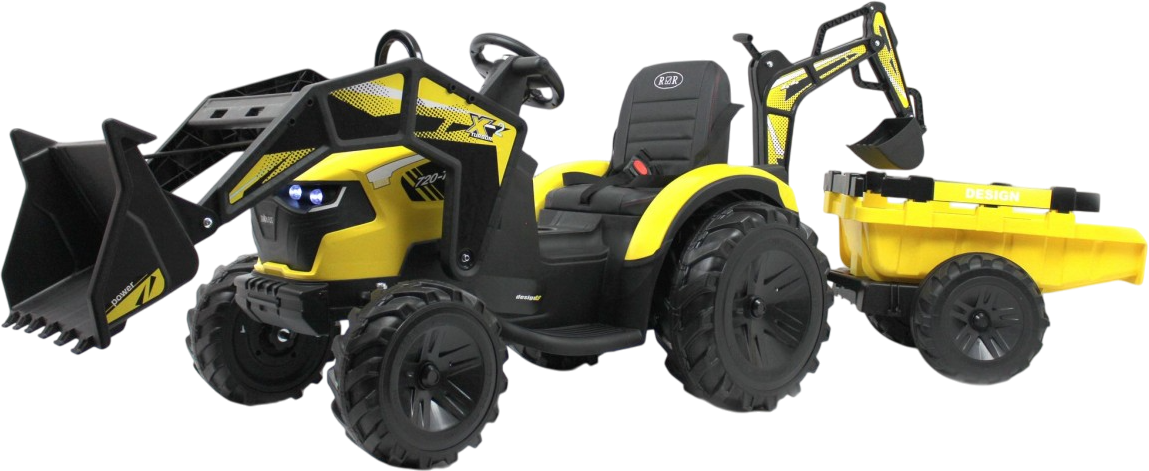 Детский автомобиль RiverToys Экскаватор-погрузчик / A777MP (желтый)