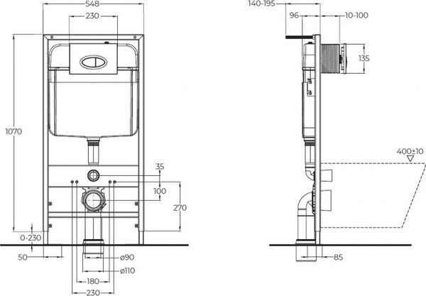Унитаз подвесной с инсталляцией BelBagno BB5177CH-TOR/SC/BB026/BB081CR (с сиденьем)