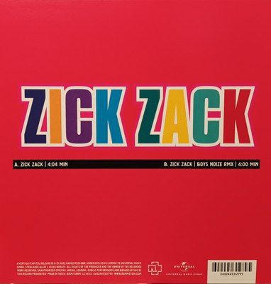 Виниловая пластинка Universal Music Rammstein - Zick Zack 7” (0602445312795)